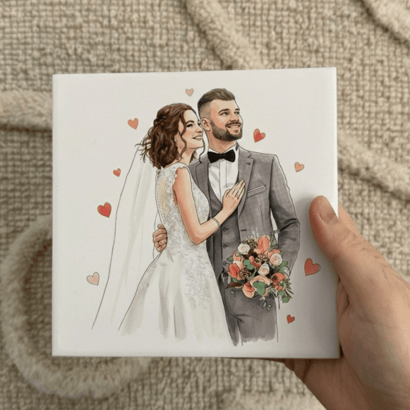 Gepersonaliseerde aquareltegel